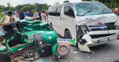 সিরাজগঞ্জের কামারখন্দে মাইক্রোবাস- অটোরিকশা সংঘর্ষে ৬ জন নিহত